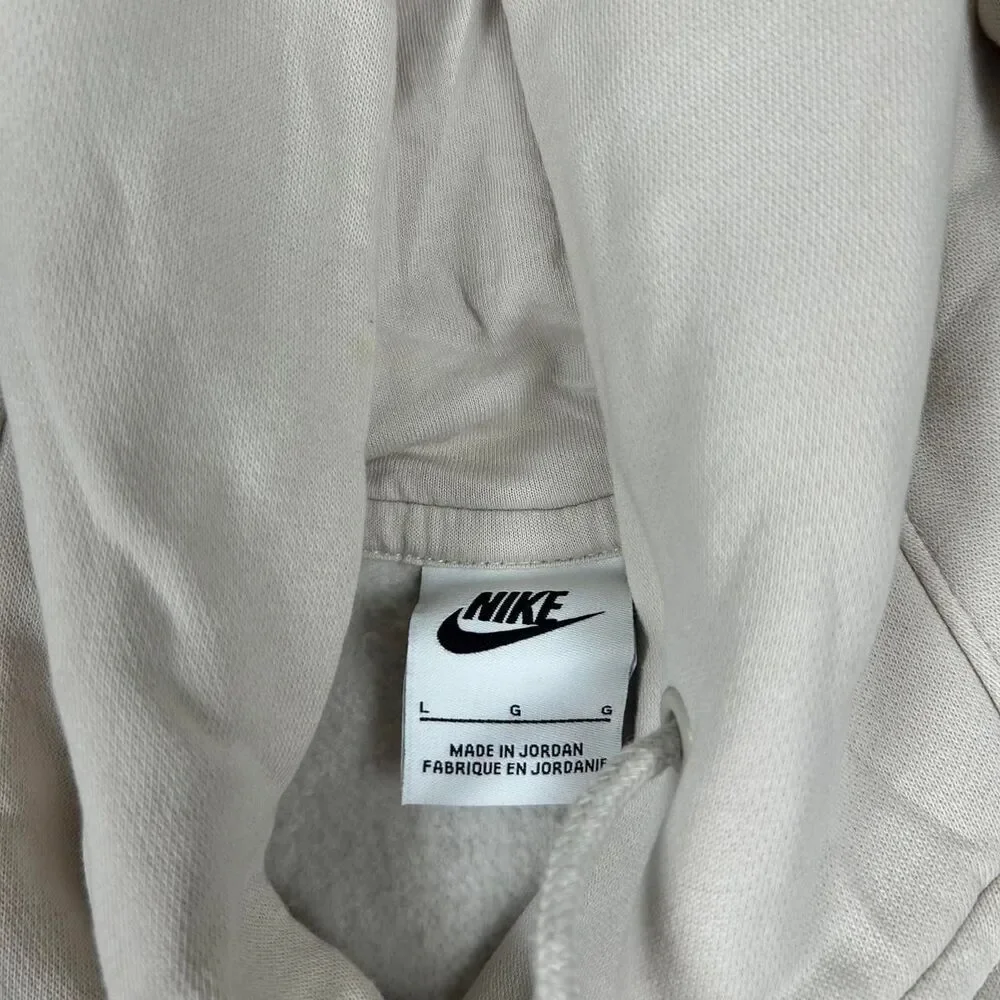 Nike Men's White and Cream Hoodie